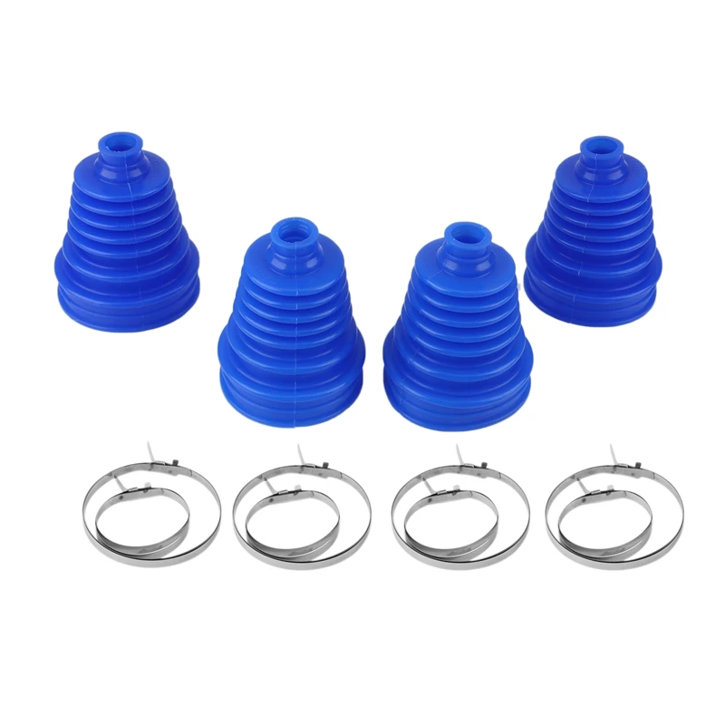 

New4sets Car Silicone Constant Speed Dust Cover Universal Ball Round Clamp Track Connector Kit CV Boot Replacement