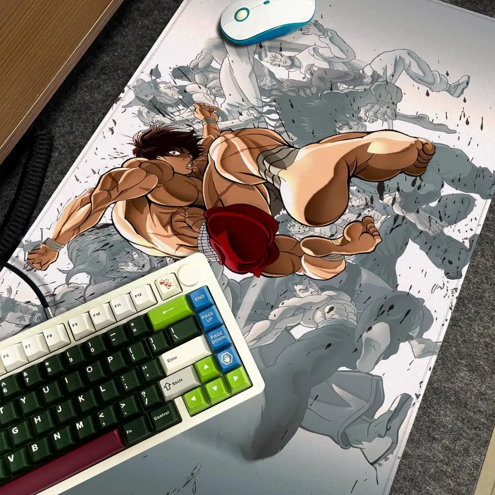 

Коврик для мыши в стиле аниме B-Baki Xxl, компьютер, большой размер, нескользящая геймерская клавиатура, 90x40 см, художественный дизайн, HD настольный коврик