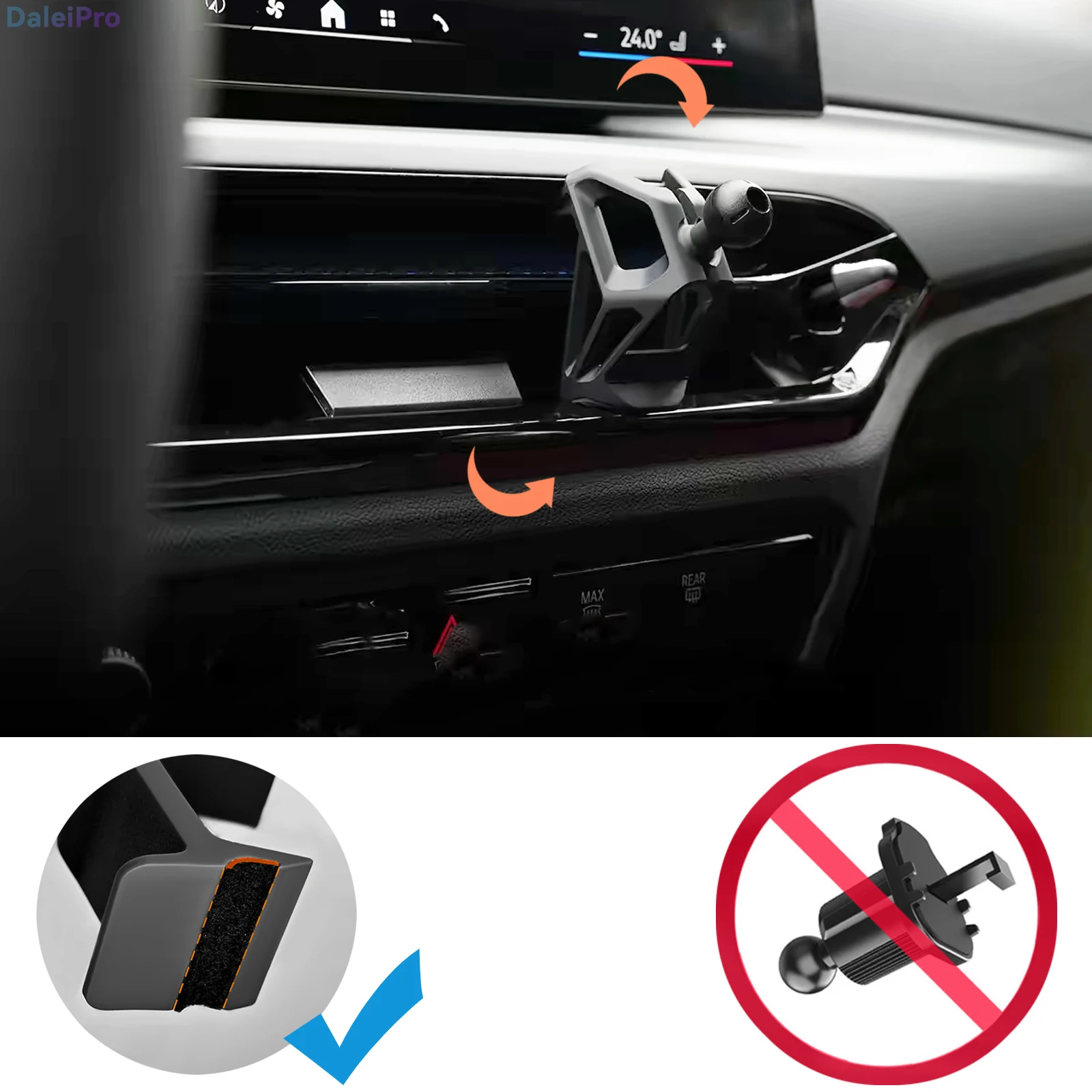 LHD RHD für BMW 3er Serie 2025 2026 M3 Auto-Handyhalterung, Fahrzeugspezifische Austauschbare Armaturenbrett-Handyhalterung für BMW 2er 4er Serie – Detail 3