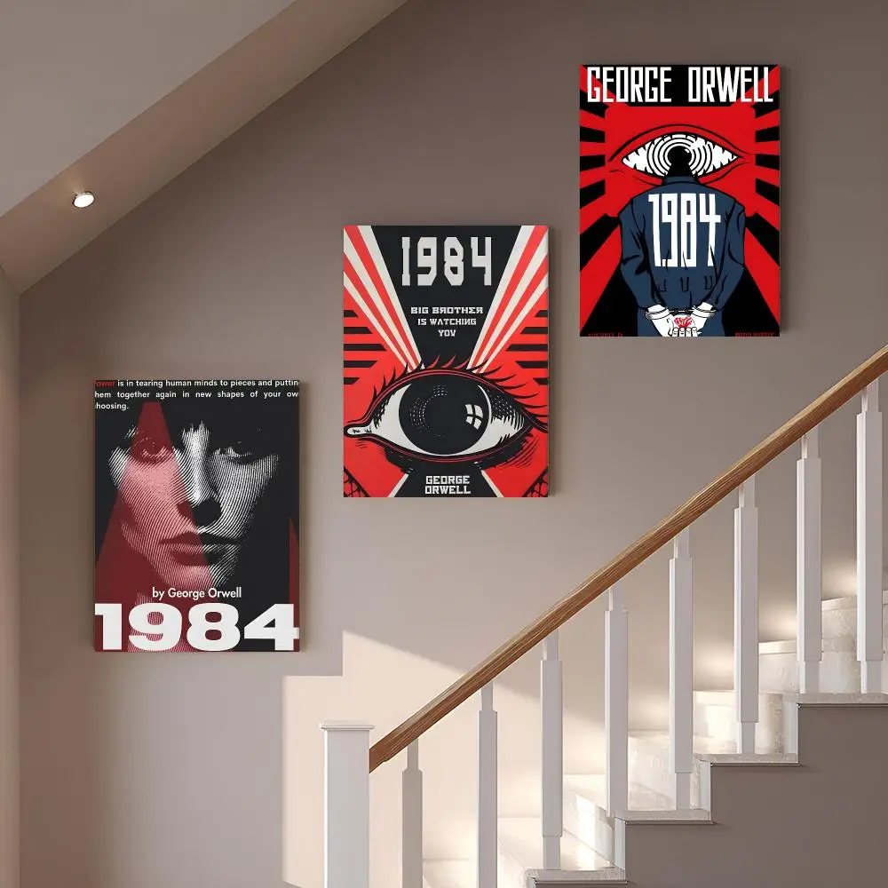 Book G-George Orwell 1984 Framed Wall Painting Vintage Framed Wall Art Poster Canvas Elegant Home Decor Painting