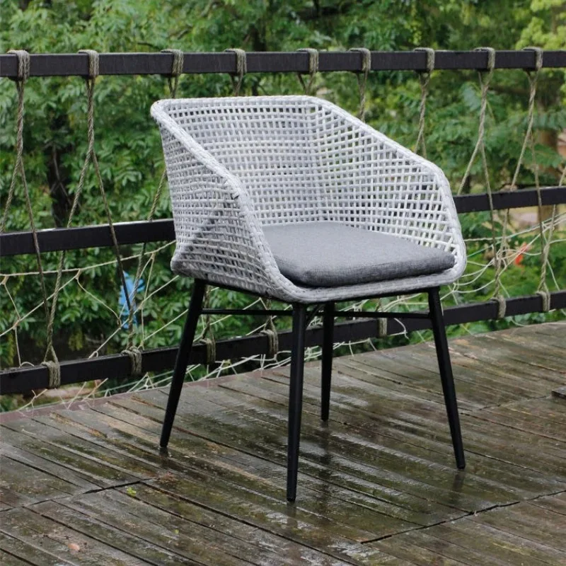 

Уличный стул из ротанга, простой современный садовый двор, солнцезащитные стулья, удобные стулья со спинкой, домашний табурет для отдыха на балконе
