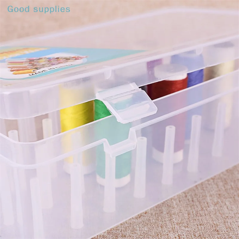 1PC 42-Piece Sewing Thread Storage Box Bobbin Carrying Case Holder Craft Spools Organizer for Home And Tailoring