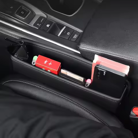 For Tesla Model Y 2020~2025 Car Seat Side Gap Filler Storage Box,Phones,Key,Wallet,Glasses,Card,Sundries Tidying Bag Accessories