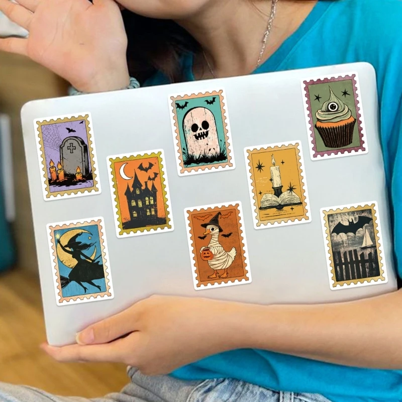  Perforated-Border Spooky Stickers for Creative Decorating Projects Spooky Stamps