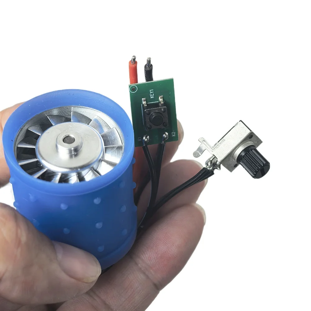 DC 7.4V/11.1V 12V Mini BLDC Brushless Motor with drive 200W Ultra-high Power Speed Aluminum Alloy Impeller Turbo Ducted Fan DIY