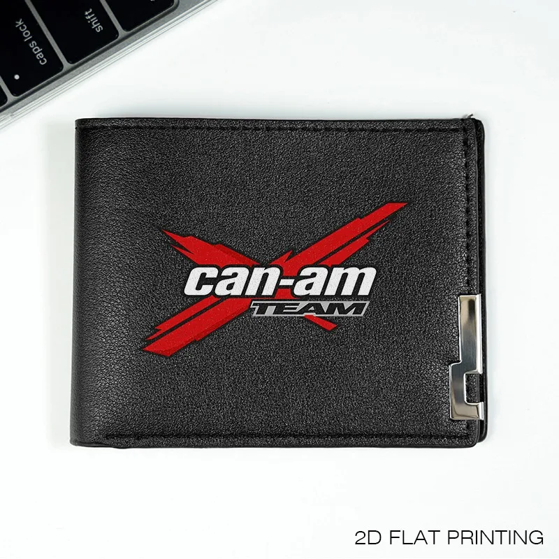 CAN AM TEAM LOGO Portafoglio corto da uomo in pelle PU LEGGERO DURABILE BUSINESS STILE DORIGINALE Usa per tutti i giorni DESIGN DI MODA