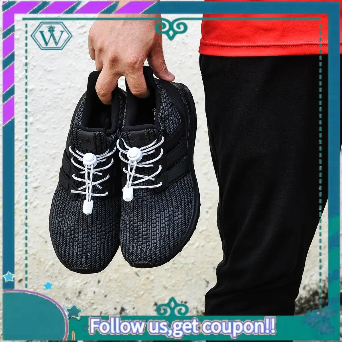 

A09P, 5 пар шнурков без завязок, эластичный шнур, спортивные шнурки, один размер, подходит для всех обуви для взрослых и детей