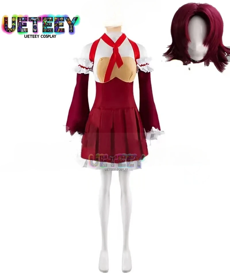 

UETEEY Cos Game Your Turn To Die Mai Tsurugi Косплей Костюм Платье с рукавами и головным убором Хэллоуин Рождественский костюм