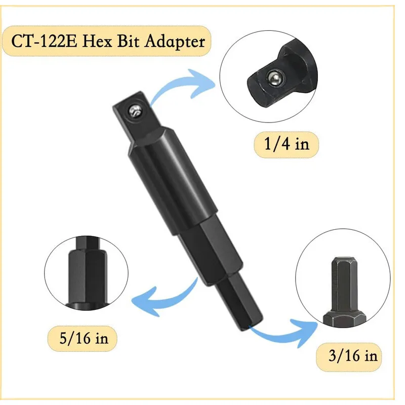 Valve Core Remover Installer Tool & HVAC Service Wrench with Hex Bit Adapter Kit for R22 R12 R407 R410 R404 R32 XLB-1164