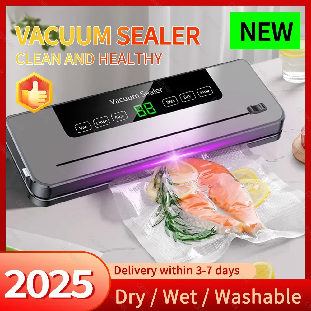 

CENRR Food Vacuum Sealer Machine Dry Wet Food Vacuum Packaging Machine Smart Touch Key Kitchen Food Storage Sealing Machine