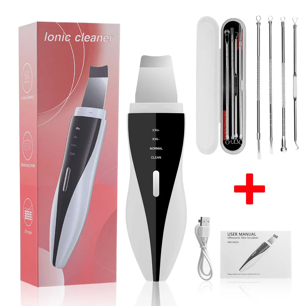 

Ultrasonic Skin Scrubber Electric Facial Cleansing Pore Deep Cleanser Acne Blackhead Remover Peeling Shovel Face Beauty Machine