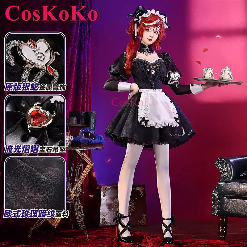 CosKoKo Fiona Gilman/Priestess Game Identity V Cosplay Under The Truth Gorgeous Elegant Maid Dress Halloween Role Play Clothing