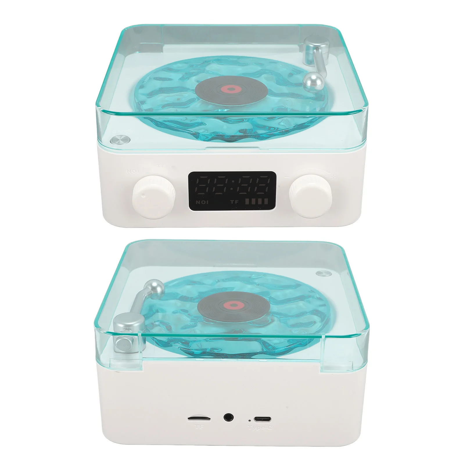 مشغل تسجيل موجات، ضوء ليلي إبداعي، 4 أوضاع تشغيل موسيقى، موجات متعددة الوظائف، عرض وقت مكبر الصوت للنوم #5