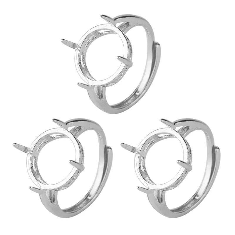 

Silver Color Adjustable Blank Ring Base Fit Glass Cabochons Cameo Setting For DIY Ring Jewelry Making Accessories