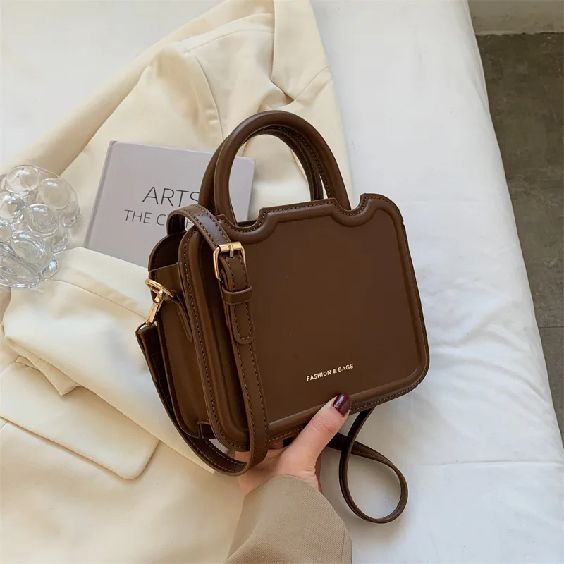 

Women Fashion Wild Handbag New Premium Texture Solid Color Little Square Pack Korean Version Casual PU Leather Shoulder Bag
