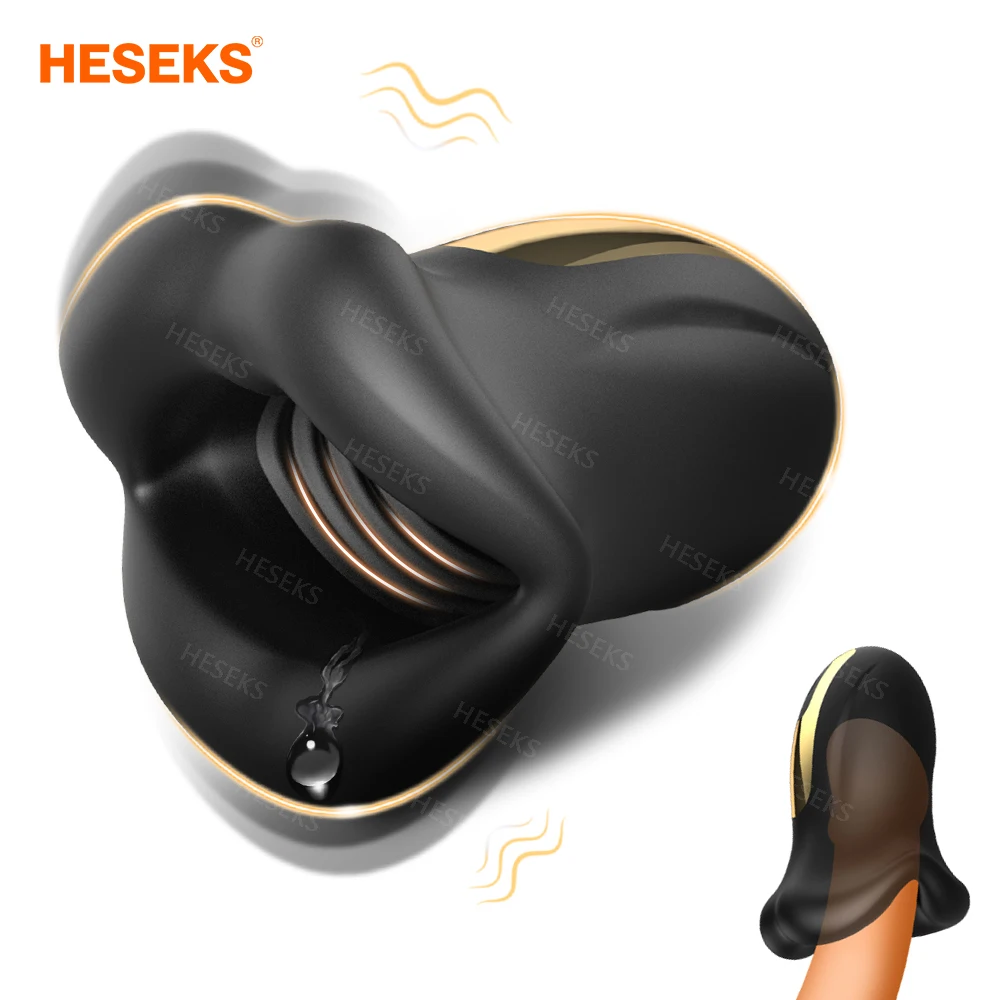 

HESEKS Mouth Trainer Male Masturbator Cup Blowjob Oral Pussy Masturbation Automatic Climax Glans Massager Sex Toys for Men 18+