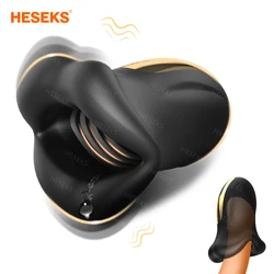 HESEKS Mouth Trainer Male Masturbator Cup Blowjob Oral Pussy Masturbation Automatic Climax Glans Massager Sex Toys for Men 18+