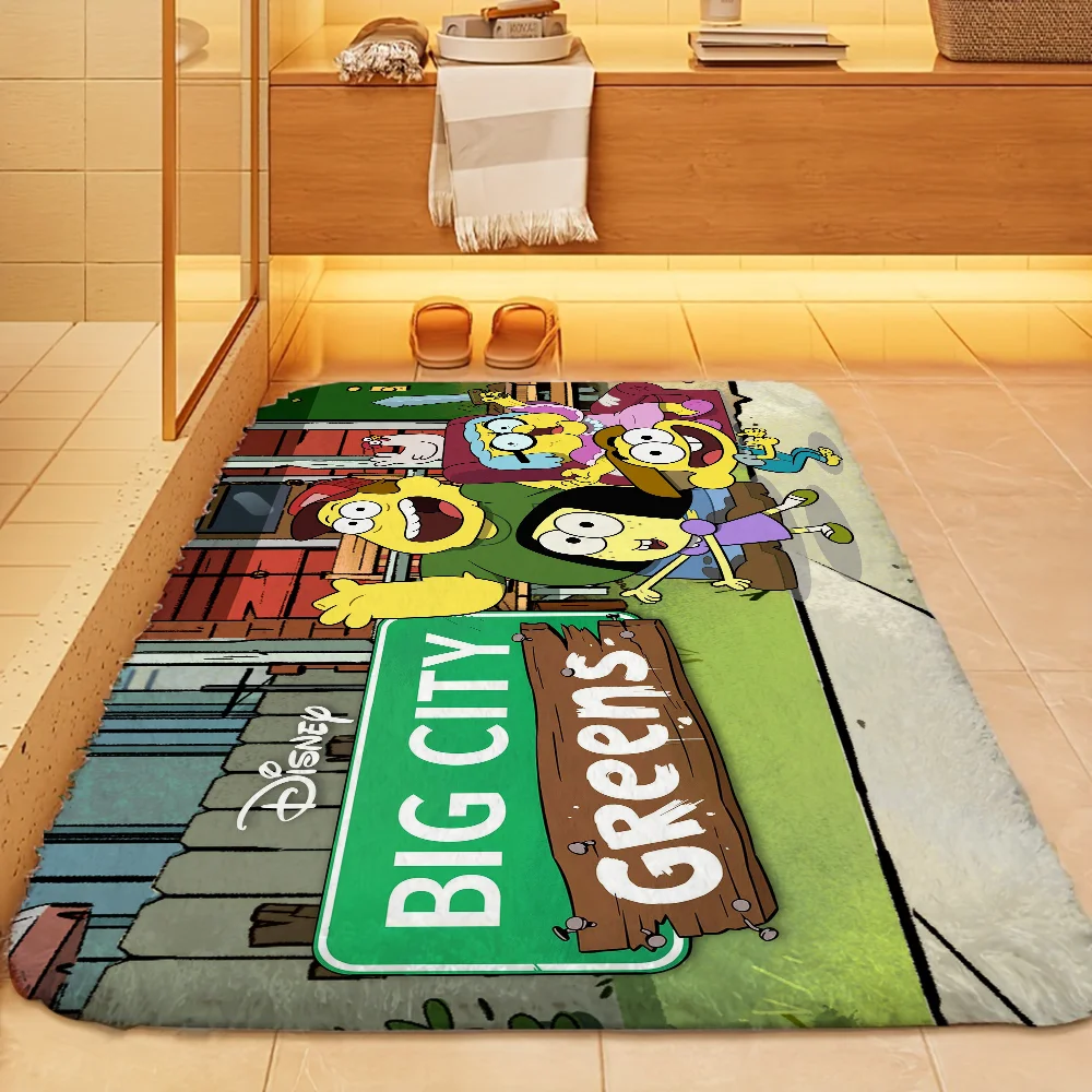 1pc D-Disney-B-Big City Greens Floor Mat Doormats Carpet Foot Mat Bathroom Absorbent Mats Anti-Slip Mats Decor