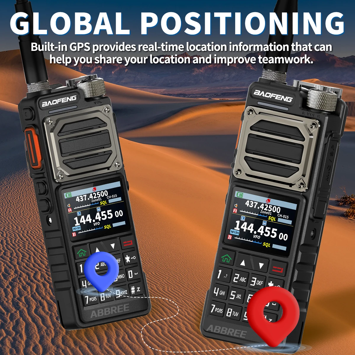 BAOFENG UV-25 PRO GPS Walkie Talkie 10W Multi Band 1000CH Ładowarka Type-C 5200mAh dla UV-5R Radioamatorów Dwukierunkowe Radio Ham do Polowania