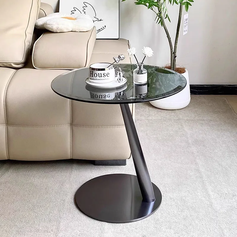 # Szklany Metalowy Stolik Kawowy Organizer Stojący Estetyczny Industrialny Stolik Kawowy Designerski Stolik Pomocniczy Meble do Salonu