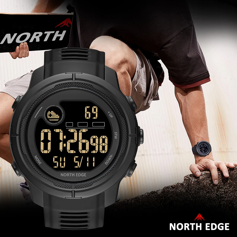 

NORTH EDGE Mars5 Electronic Men's Watch Multifunctional 5ATM Waterproof Heart Rate Detection Bluetooth Synchronized Men's Watch