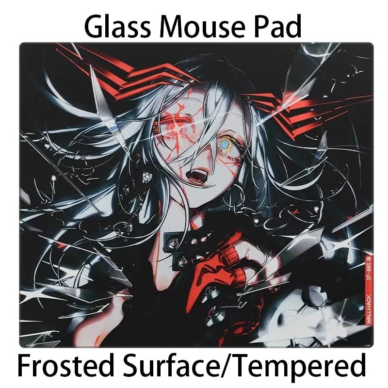 SP-005 Glass Mouse Pad Hunter SORA YUME Frosted Surface Desk Mat Tempered FPS Custom Office Gaming Glass Pad