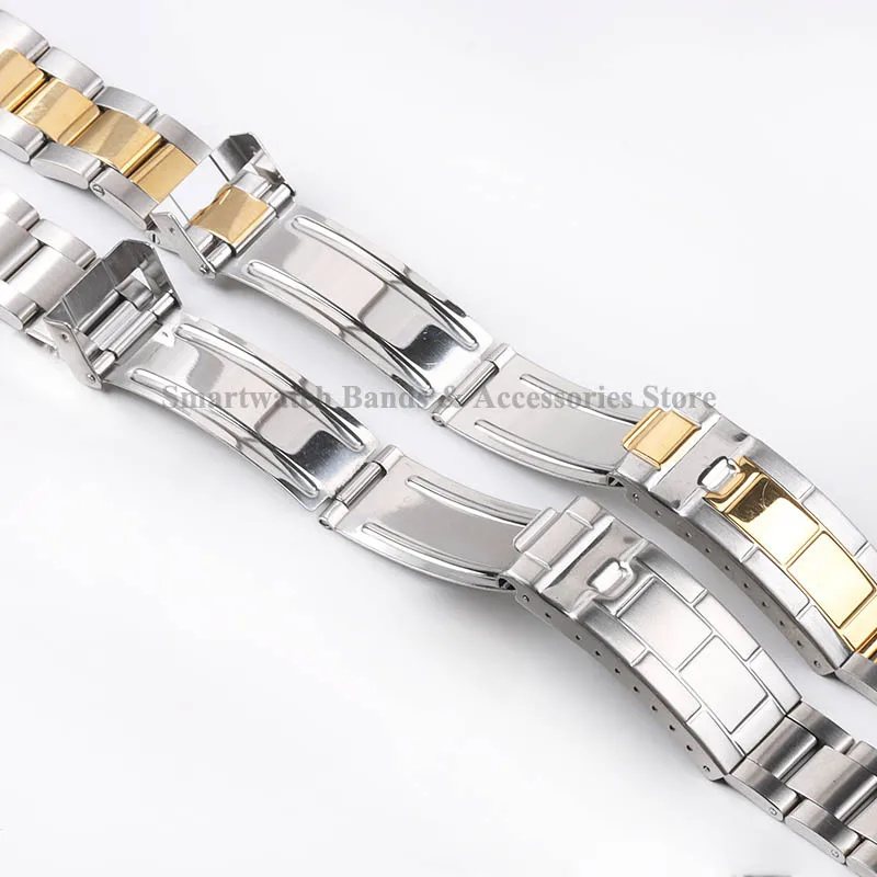 20mm Steel Watch Strap for Rolex Daytona for Water Ghost Stainless Solid Watch Band Diving Buckle Bracelet Curved End Accessory