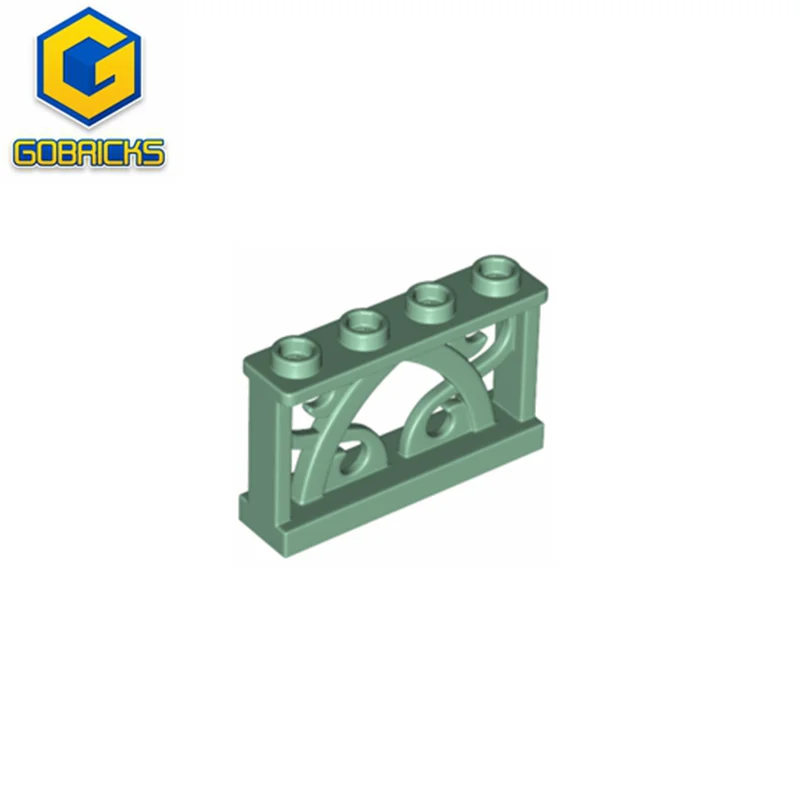 Gobricks GDS-M154 Fence 1 x 4 x 2 Ornamental with 4 Studs compatible with lego 19121 toys Assembles Building Blocks Technical