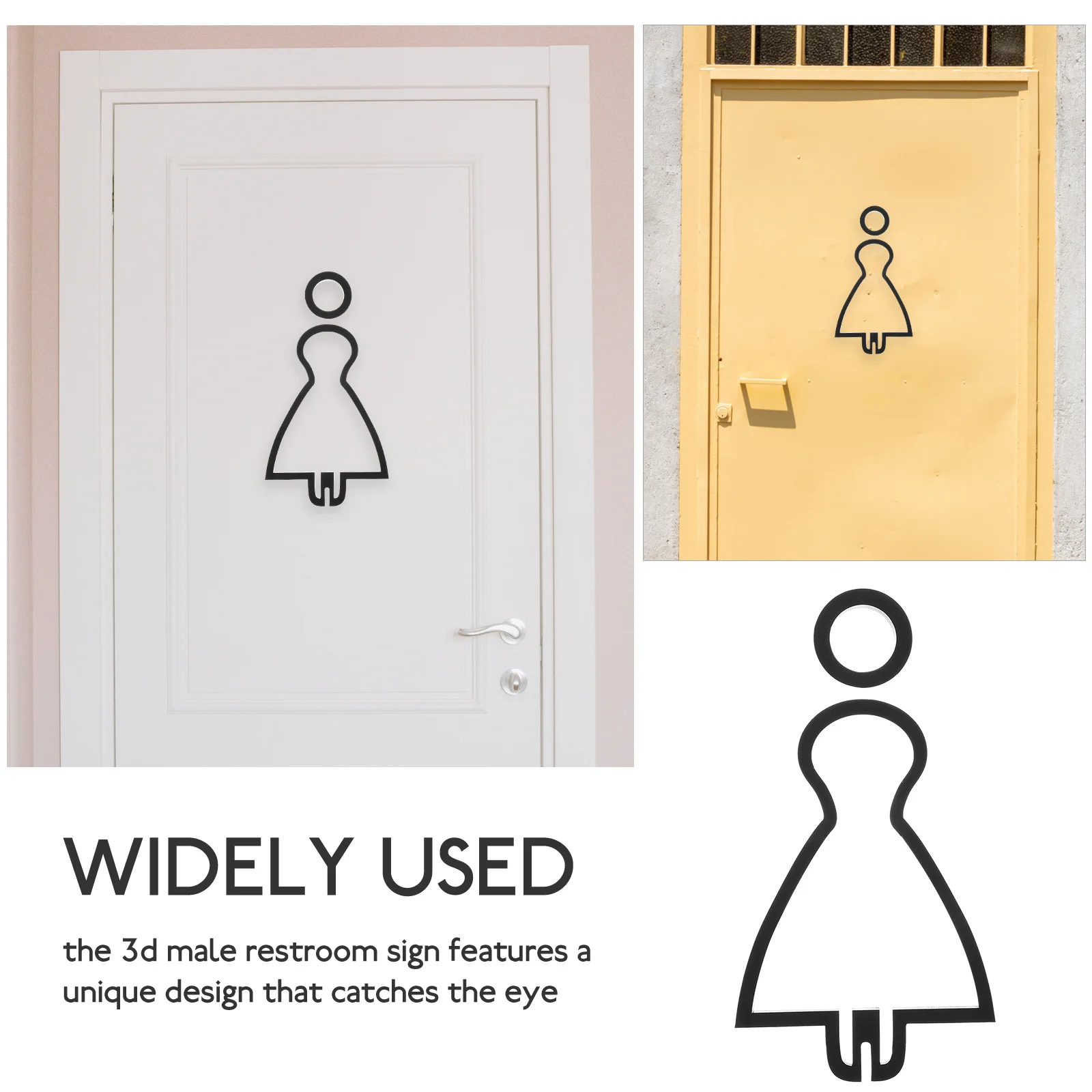 

Creative 11x18cm Bathroom Door Acrylic Male Toilet Room Waterproof Decorative Lavatory Plate Toilet for Indoor