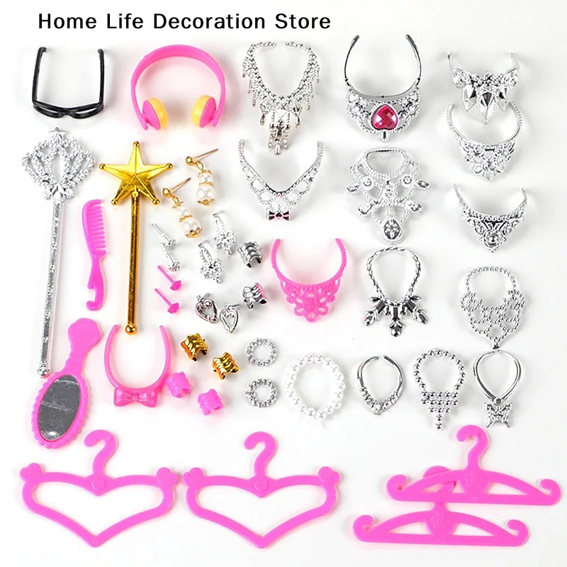 【H】20 Stück universelle Ohrringe, Armbänder, Krone für 1/6 Puppenzubehör, Mode-Set, Mädchenspielzeug, Puppenschmuck, DIY-Dekorationsspielzeug