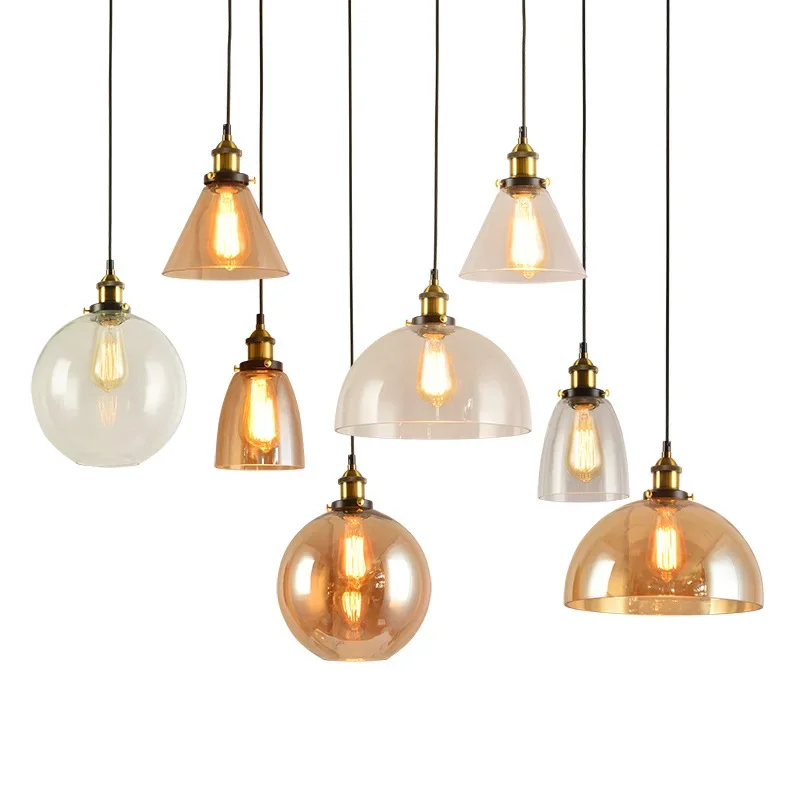 

American retro rural industrial style loft bar restaurant clothing store creative personalized glass lighting fixtures