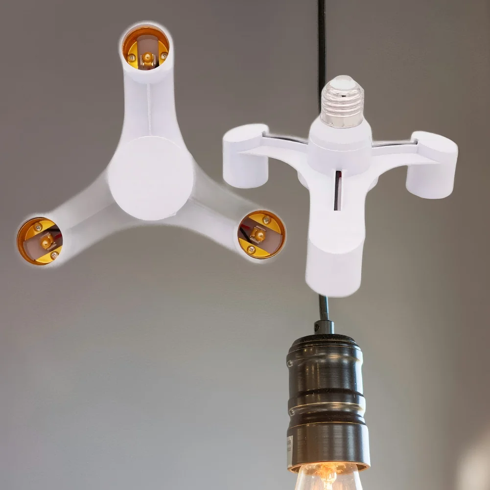 

NEW 3 In 1 E27 To E27 Extended LED Bulb Socket Splitter Adapter Bracket Suitable For Photography Studios Kitchens Restaurants