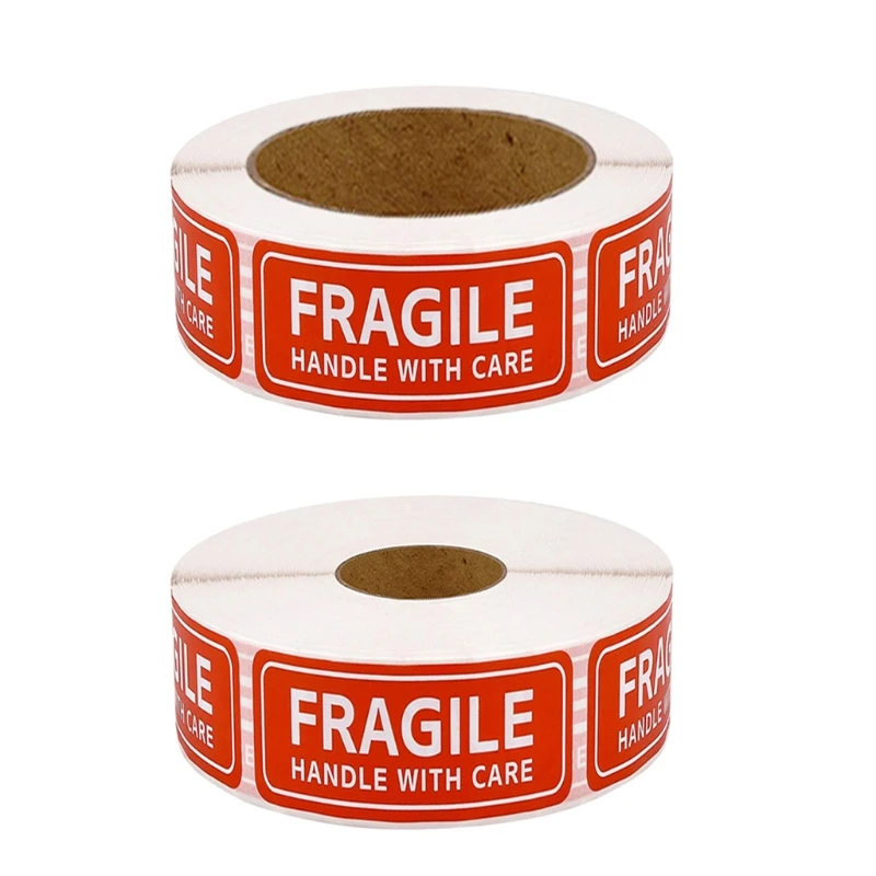 Rectangular Fragile Warning Stickers Handle with Care Adhesive Labels for Online Boutiques Retailers Crafters 150PCS