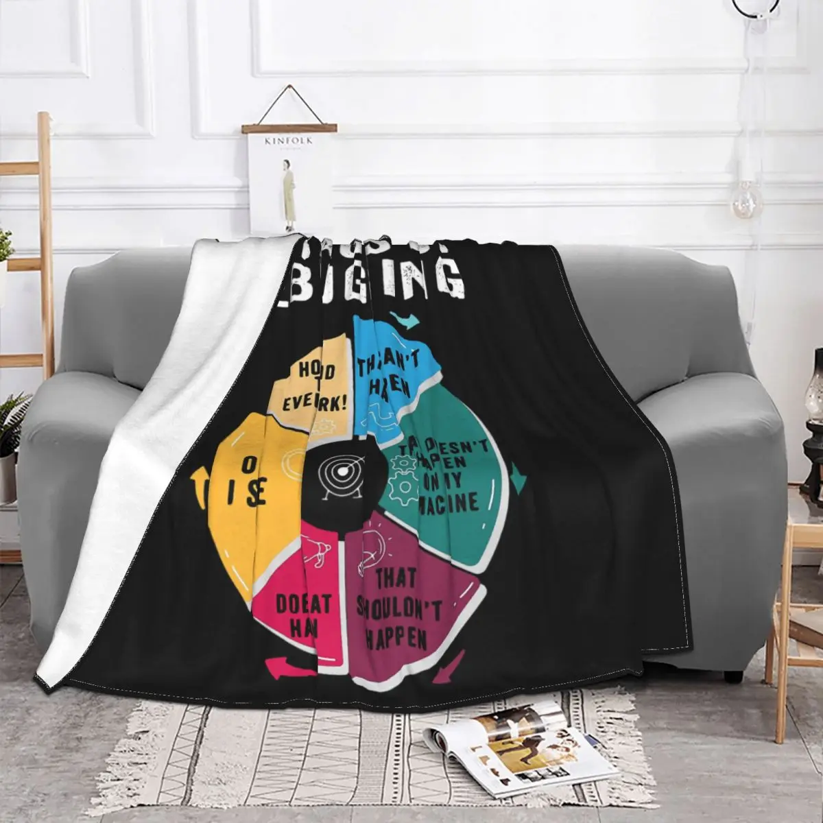 6 Stages Of Debugging Blanket IT Programmer Plush Autumn/Winter Cute Lightweight Throw Blankets For home Rug Piece