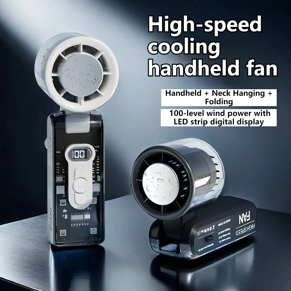 

Высокоскоростной складной вентилятор со светодиодной подсветкой, цифровой дисплей, мини-портативный USB-перезаряжаемый ручной вентилятор с сильным ветром для путешествий домой