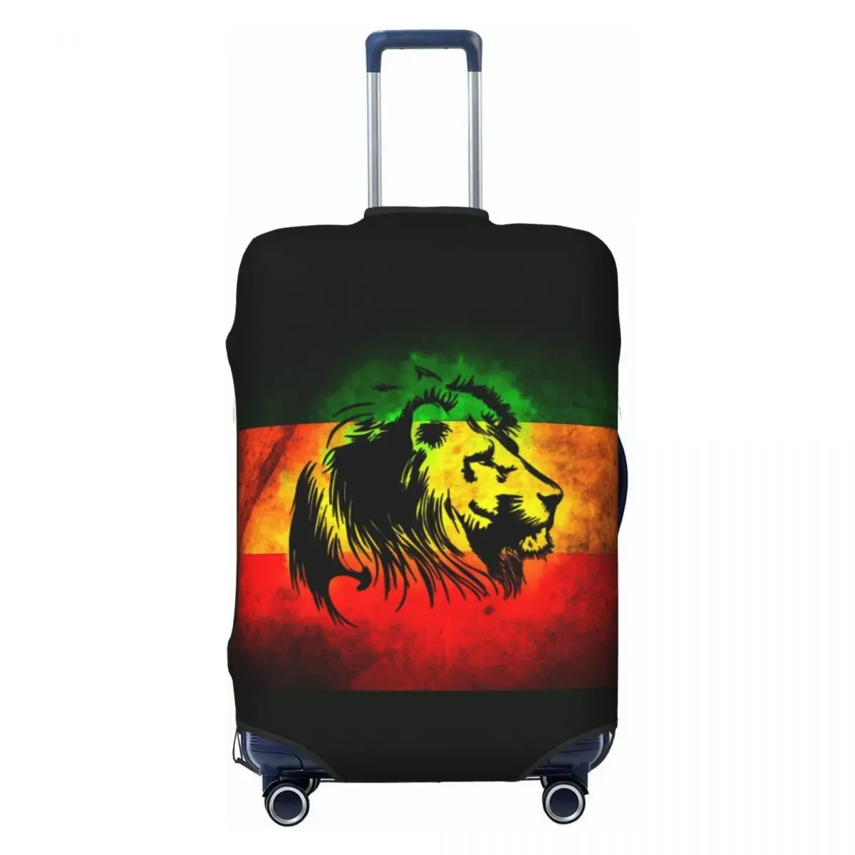 Custom Jamaican Reggae Rasta Lion Luggage Cover Elastic Jamaica Flag Proud Travel Suitcase Protective Covers Fits 18-32 Inch