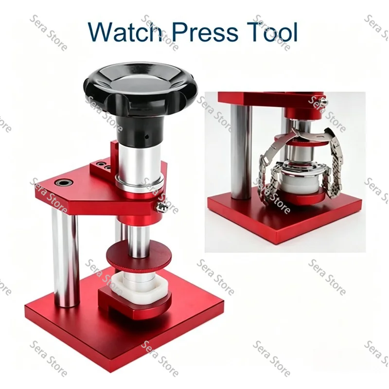 Screw Type Crystal Bezel Watch Back Case Cover Press Tool with 20 Dies Pressing Repair Watch Press Tool Watch Case Press
