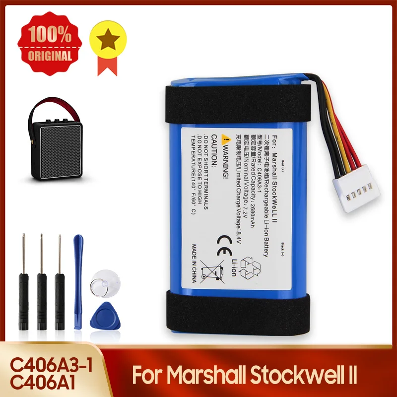 

Replacement Battery C406A1 C406A3-1 For Marshall Stockwell II Bluetooth Speaker Batteries With Tool 2680mAh