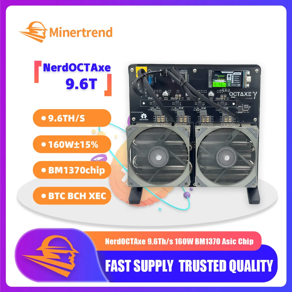 Nerdminer NerdOCTaxe 9.6T 160W Bitcoin Miner Solo Minernerdaxe miner lottery miner crypto BTC Air Cooling