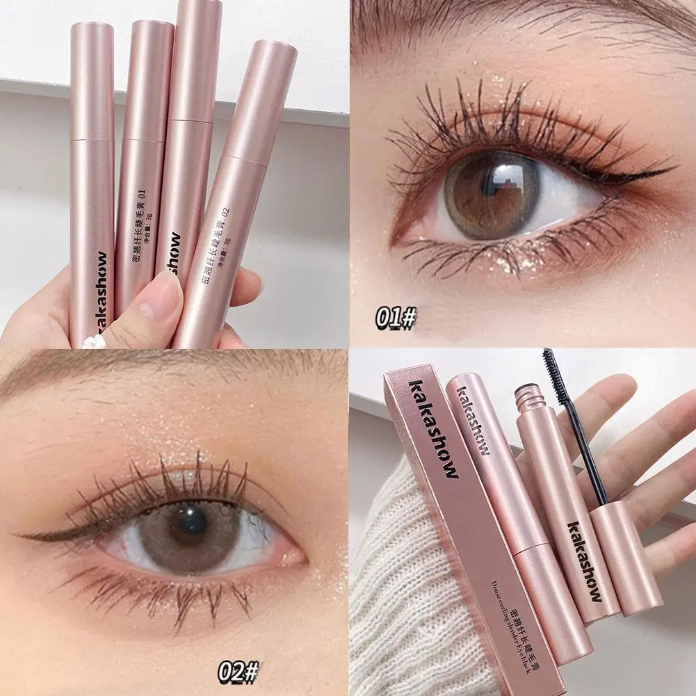 Ultra-fine Mascara Curl Thick Lengthening Eyelash Mascara Non-smudge Fine Makeup Mascara Natural Curling Brown Waterproof B C2J6