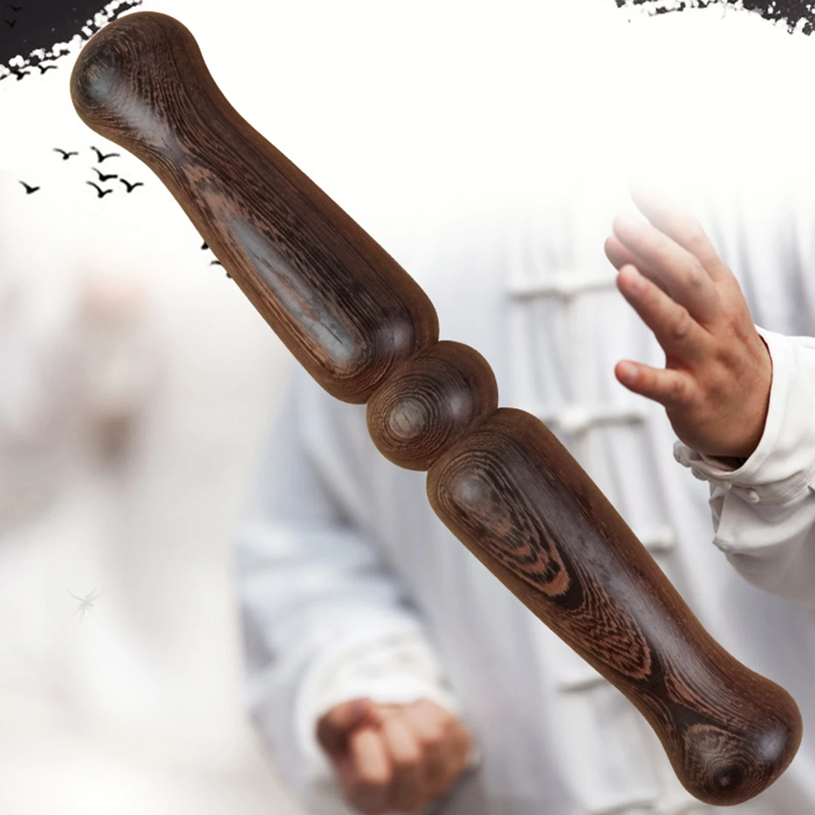 

Wenge Kungfu Stick Chinese Hunyuan Taichi Fitness Bar Polished Shaolin Qigong Exercise Equipment Training Aid for Beginners
