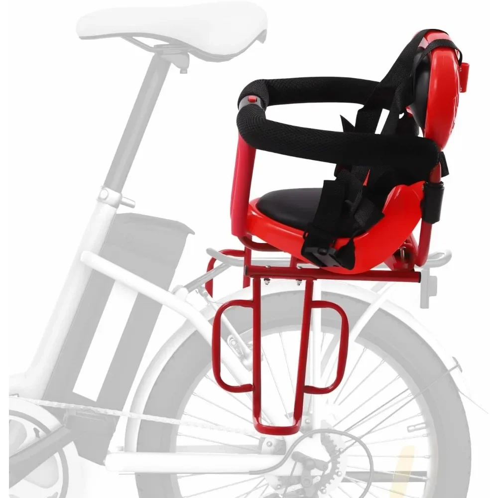 

Заднее детское велосипедное сиденье, портативное детское безопасное заднее сиденье с мягкой подушкой и ремнем безопасности для взрослых велосипедов 0