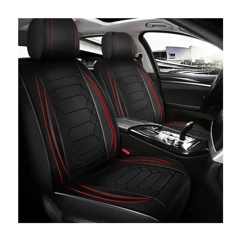 4 Pc Custom Luxury Breathable 3D Four Season Universal PU Leather Car Seat Cover Full Set