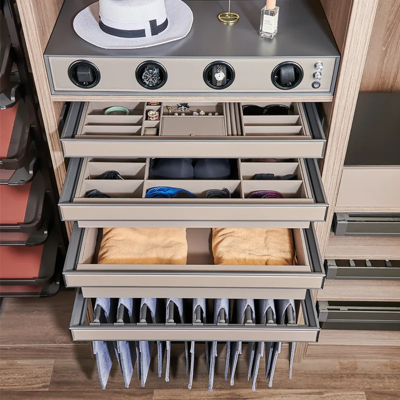 

Cloakroom Wardrobe Pull Basket Jewelry Box Drawer Lattice Pump Built-in Pull-up Pants Rack Retractable Slide