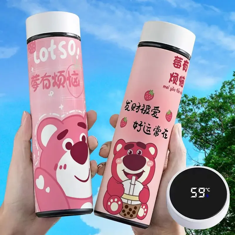 Sweet Loso girl fun cartoon pattern large capacity stainless steel portable intelligent temperature display insulated water cup