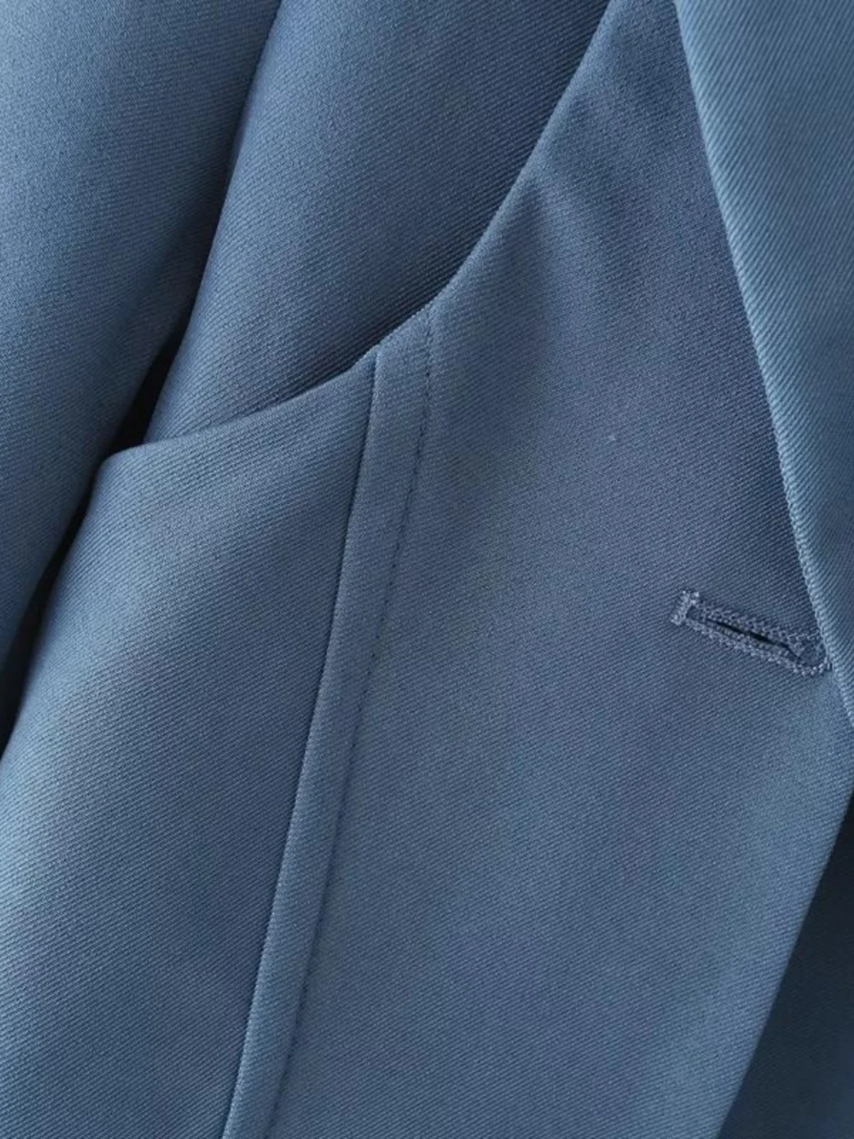 Americano retrò blu ort vestito Jaet donna allentato a vita alta Top autunno New Sle Street Sle colore puro lungo cappotto Sve