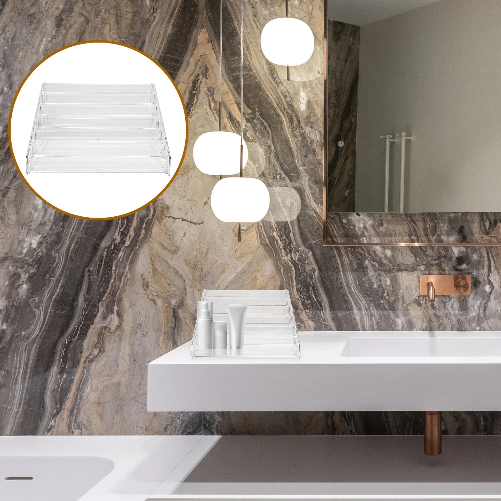 

Многофункциональная акриловая стойка для демонстрации губных помад, 7-слойный прочный органайзер, настольный держатель для хранения лаков для ногтей