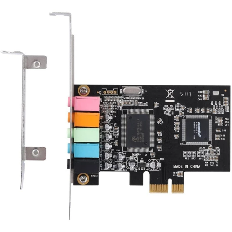 PCIe Sound Card 5.1, PCI Express Surround Card 3D Stereo Audio with High Sound Performance PC Sound Card CMI8738 Chip