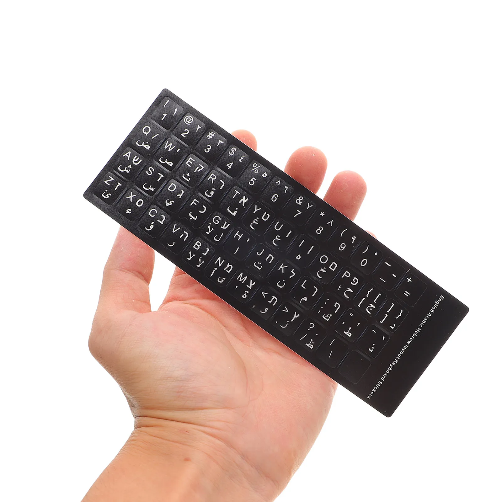 10Pcs Keyboard Sticker Set English Arabic Hebrew Replacement Keycap Labels Matte Clear Letters for Mechanical Laptop Desktop