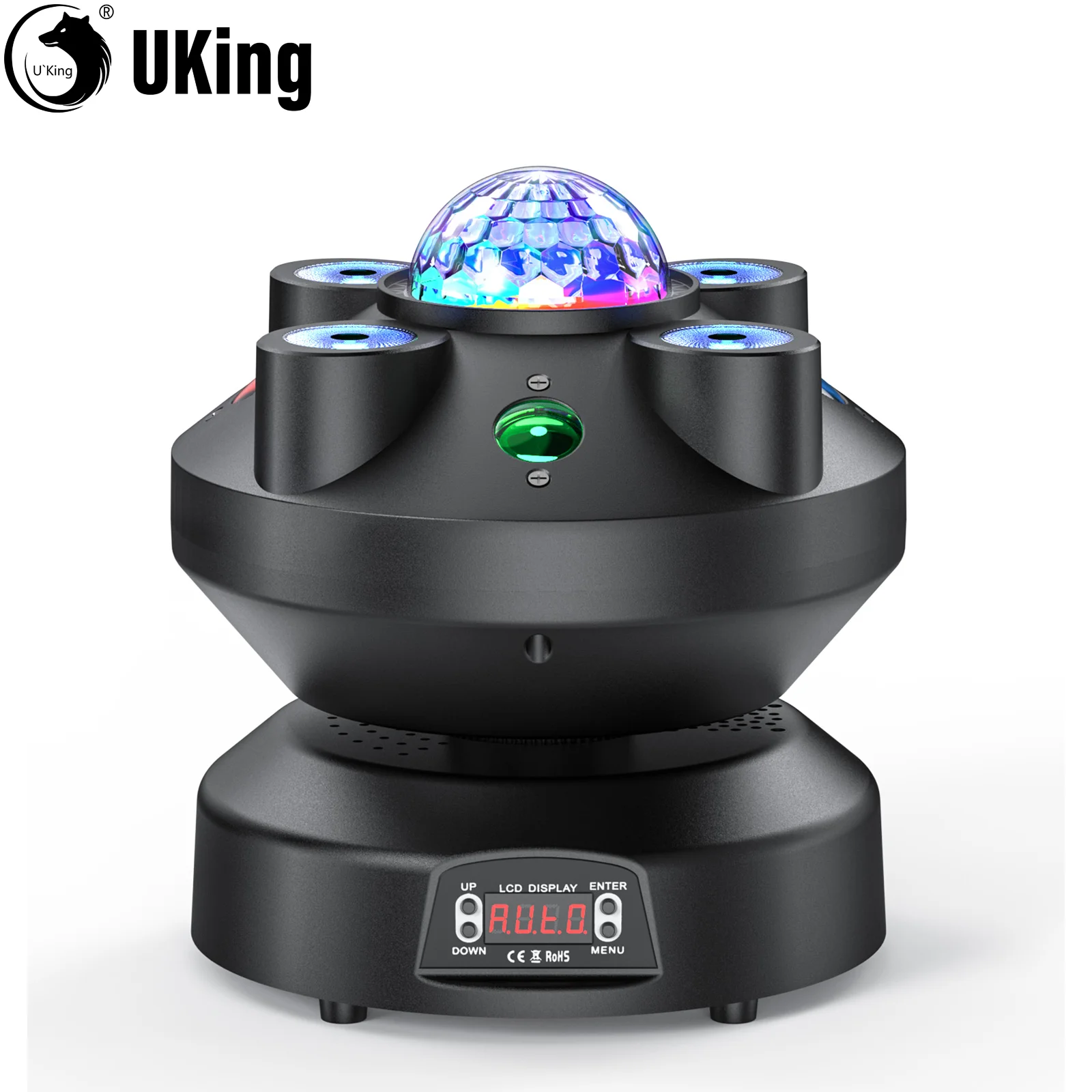 

U'King 70W LED Moving Head Stage Lights RGBW Beam+Magic Ball Disco+4Patten 3IN1 Strobe Disco DJ Light For Show House Party Bar